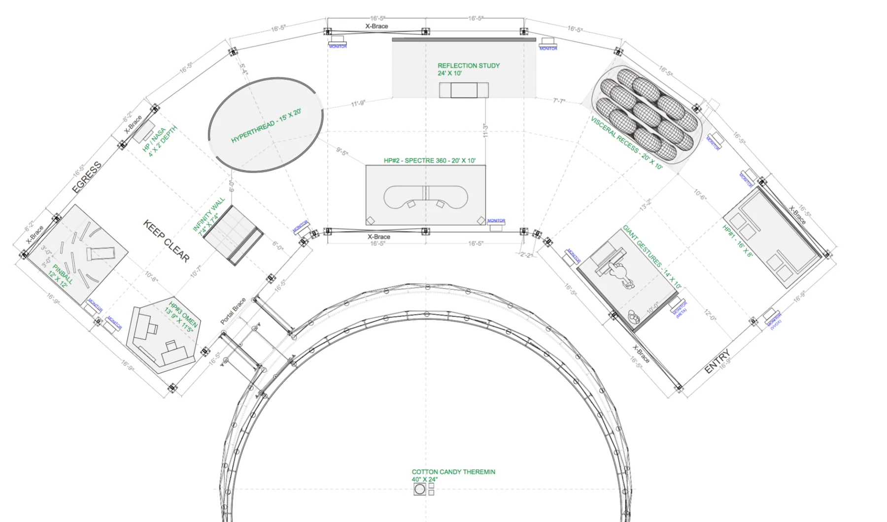 Exhibition floorplan diagram of the LAB